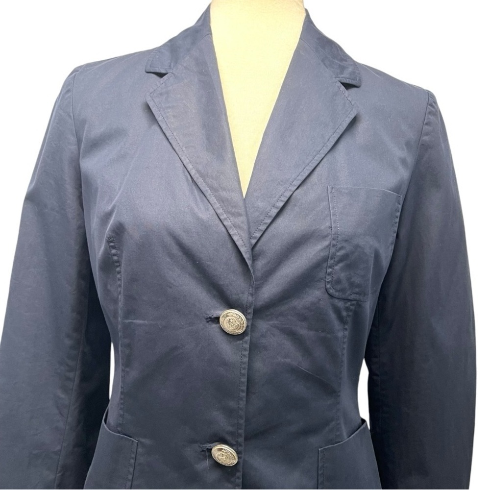 Celine Authentic Designer Navy Blue Cotton 2 Button Blazer Jacket Women’s EU 40 - Picture 2 of 13